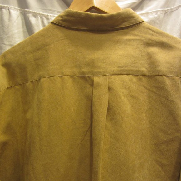 DRESS SHIRT SOLITUDE SUEDELIKE SHIRT, TAN LONG SLEEVES, XL WOMENS - Picture 4 of 8